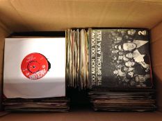 A large group of approximately Two Hundred and Fifty single 45 rpm records,