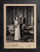 ELIZABETH II, PHILIP - Portrait photograph signed to mount, 'Elizabeth R', 'Philip', 1970,