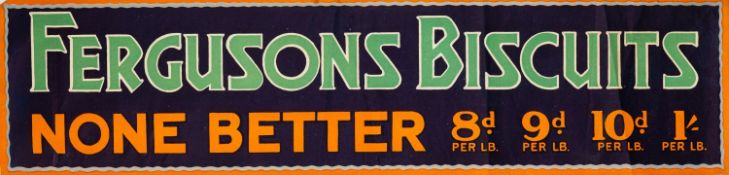 'Ferguson's Biscuits. None Better', Two early 20th century landscape advertising posters 20 x 83.