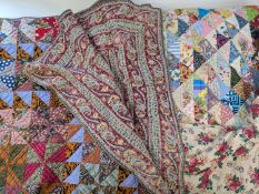 Two 20th Century reversible patchwork quilts.