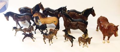 A collection of fifteen Beswick horses in a range of colours and sizes, unboxed.