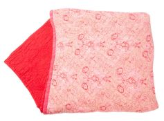 A 20th Century pink and white striped Durham quilt.