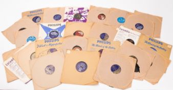 A small group of twenty-five 78 rpm records from the 50s and 60s, including some by Frank Sinatra,