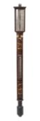 A late 19th century mahogany and inlaid stick barometer signed Stalker of Leith,