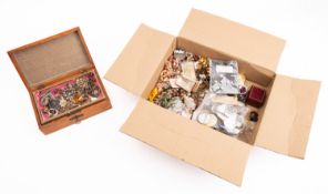 A collection of various costume jewellery including several late 19th/early 20th century silver