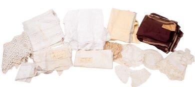 A collection of various Victorian and later linen and lace.