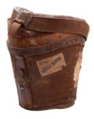 A late 19th Century leather and velvet top hat box.