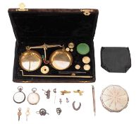 A set of Indian brass scales and weights.