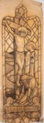 A collection of late 19th/early 20th century hand painted stained-glass window patterns,