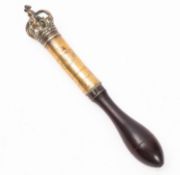 A George III London Bridge brass and mahogany tipstaff,