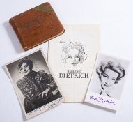 Marlene Dietrich (1901-1992) A signed postcard portrait,