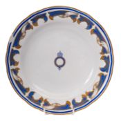 A dinner plate from the Royal Yacht Victoria & Albert III, circa 1901,