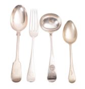 A silver plated fiddle pattern table spoon from the Royal Navy E-class destroyer HMS 'Encounter',