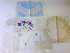 A collection of 20th Century embroidered lace. Most with foliate decoration.
