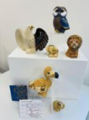 Collection of six hand-carved ceramic De Rosa Sculptures,