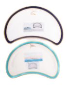 A Royal Worcester side plate for the steam yacht 'Doris', white with cyan and gilt border,