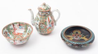 A Chinese Canton famille rose teapot and