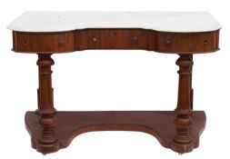 A Victorian mahogany and marble topped d