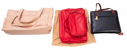 A group of various leather handbags, inc