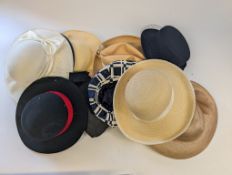 A collection of lady's hats. In a range