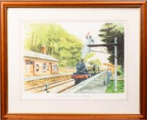 After Terry Bailey (b1947) -'Sunbeams off St Mawes'-Colour print-After Alan Ward -'Crowcombe Station