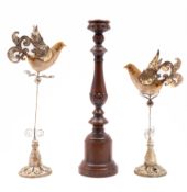 A turned, carved and stained hardwood ca