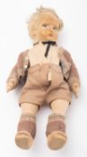 An early 20th Century Lenci felt doll. M