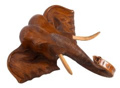 A substantial carved hardwood wall mount