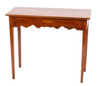 A mahogany and line inlaid side table in