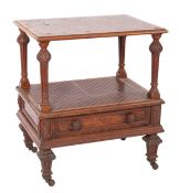 A Victorian parquetry and burr walnut wh