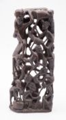 A Makonde carved and stained hardwood fa