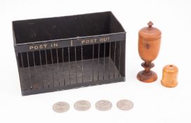 A toleware correspondence box, early 20t