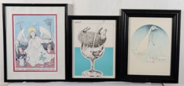 After Simon Drew (British, b 1952) - A set of assorted prints to include; - 'Cat a meringue',