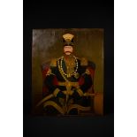 A Qajar Portrait of Nasser al-Din Shah Qajar, Oil on Canvas, 19th-20th Century.