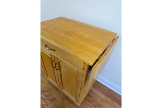 Kitchen Island Cart with Drawer & Cabinet - Image 3 of 12