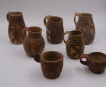 Seven Painted Pottery Handled Cups, Majiayao Culture