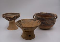 Three Painted Pottery Vessels, Majiayao Culture