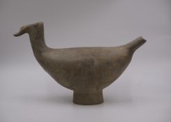 Two Grey Pottery Bird-shape Vessels, probably Qijia Culture