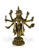 A Rare Gynandromorphic Gilt Bronze Bodhisattva, 18/19th century,