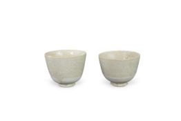 A Pair of White-glazed Cups, Sui dynasty