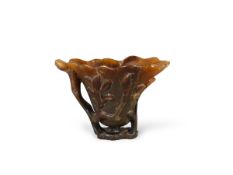 A Rhinoceros Horn Libation Cup, 17th/18th century,