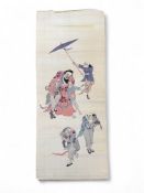 A Silk Kesi Scroll of a figure scene, 19th century