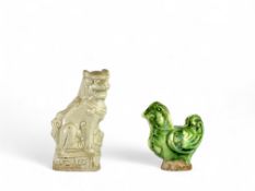 A Good Ding Figure of a Lion, Song dynasty; and a Figure of a Rooster, Tang dynasty