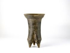 A Black Pottery Tripod Jar, Neolithic period, Xiajiadian Culture