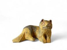 A Rare Painted Pottery Model of a Fox, Han dynasty,