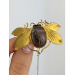 Unusual / rare winged scarab brooch
