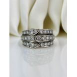 Outstanding Vintage 18 Carat White Gold Multiple Row 1.40ct Diamond Half Eternity Band