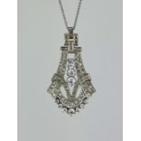 Outstanding 1.84ct 18 Carat White Gold and Diamond Encrusted Pendant Necklace