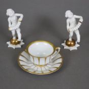 Konvolut Porzellan - Hutschenreuther/Fürstenberg, 20. Jh., Weißporzellan mit Goldakzenten, dabei: 2