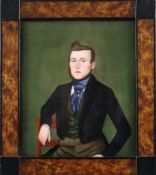 Porzellan-Bildplatte - KPM Berlin, Mitte 19. Jh., polychrom bemalt, Darstellung eines jungen Edelma